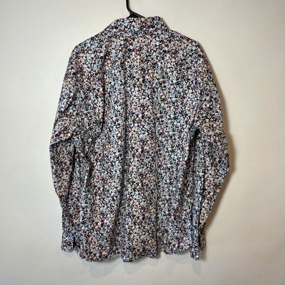 Jared Lang Long Sleeve Button Up Shirt Womens 3XL Multicolor Floral Collared - Picture 6 of 7